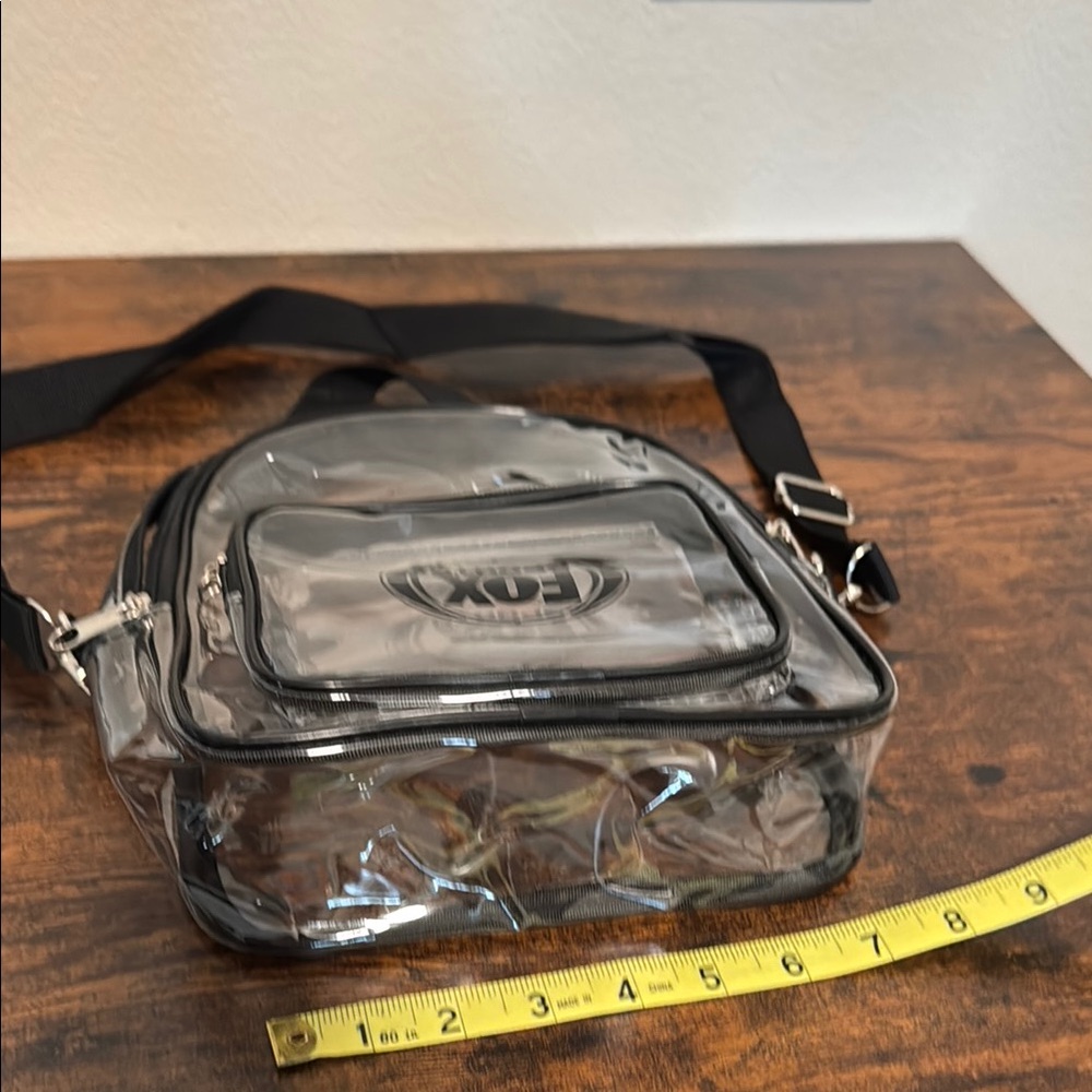 Clear Black Trim Crossbody Bag